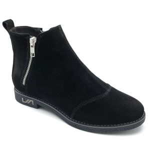 Ghete dama piele naturala intoarsa neagra
