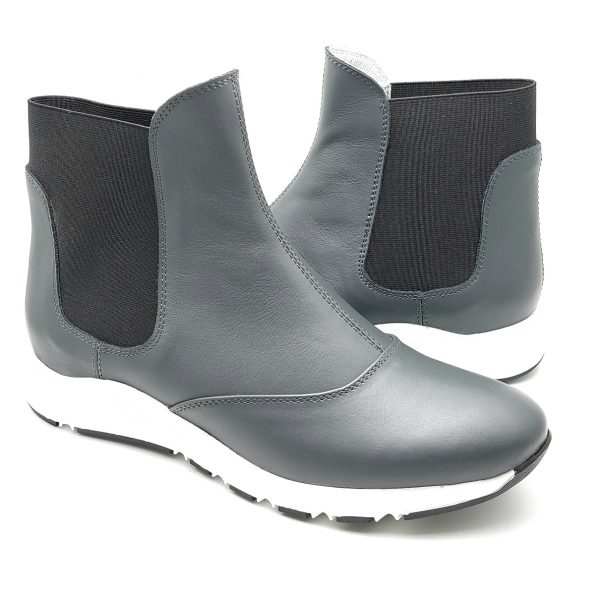 Ghete dama sport din piele naturala gri - imagine 3