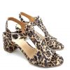 Sandale dama din piele naturala intoarsa imprimeu leopard - imagine 3