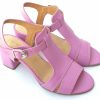 Sandale dama din piele naturala lila - imagine 3