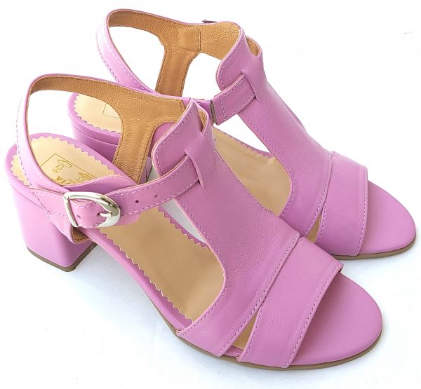 Sandale dama din piele naturala lila - imagine 3