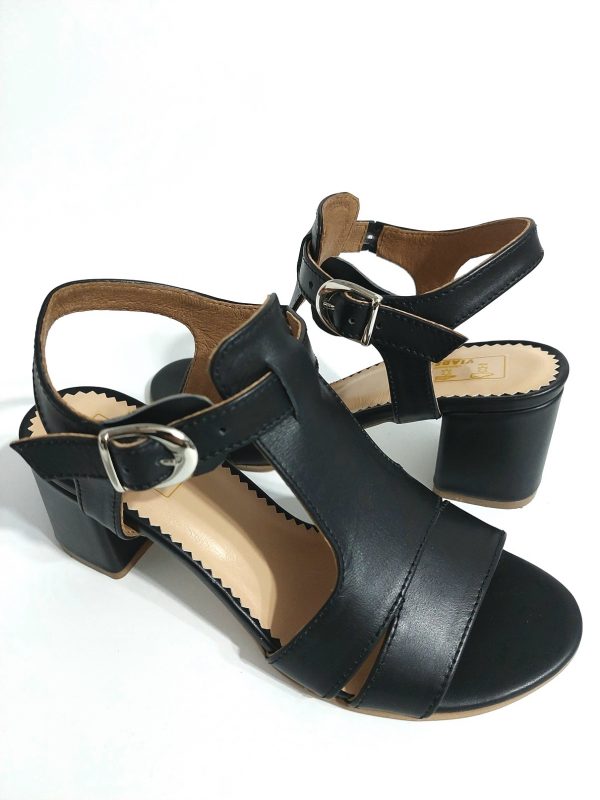Sandale dama din piele naturala neagra - imagine 3