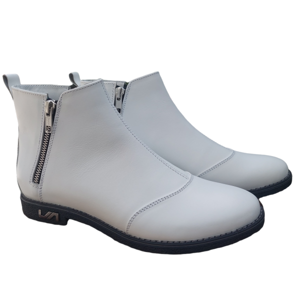Ghete dama piele naturala alba - imagine 3