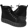 Ghete dama din piele naturala intoarsa neagra - imagine 2