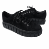 Pantofi dama cu siret din piele naturala intoarsa neagra - imagine 2