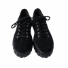 Pantofi dama cu siret din piele naturala intoarsa neagra - imagine 4