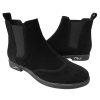 Ghete dama cu elastic din piele naturala intoarsa neagra - imagine 2