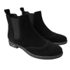 Ghete dama cu elastic din piele naturala intoarsa neagra - imagine 3