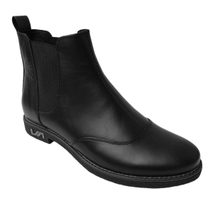 Ghete dama cu elastic din piele naturala neagra