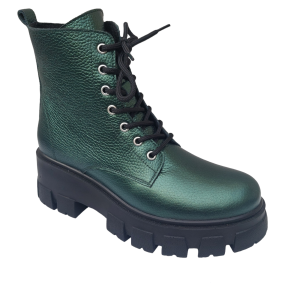 Ghete dama piele naturala bizonata verde