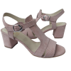 Sandale dama din piele naturala intoarsa somon - imagine 2