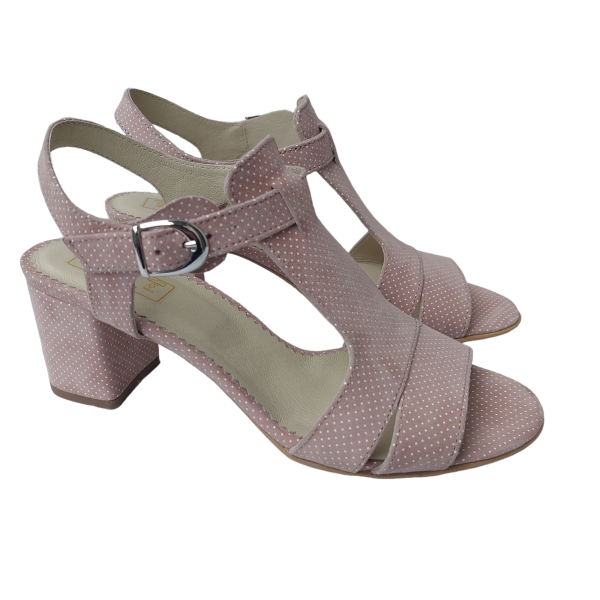Sandale dama din piele naturala intoarsa somon - imagine 3