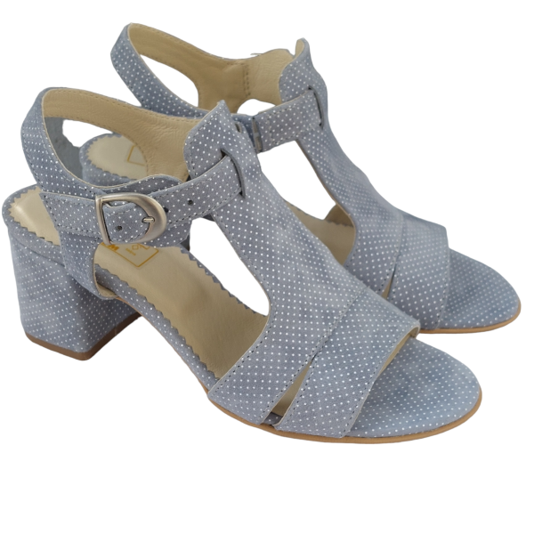 Sandale dama din piele naturala intoarsa bleu - imagine 3