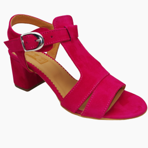 Sandale dama din piele naturala intoarsa fucsia