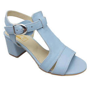 Sandale dama din piele naturala bleu