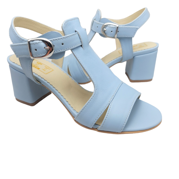 Sandale dama din piele naturala bleu - imagine 3