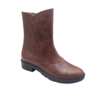 Cizme dama scurte din piele naturala maro